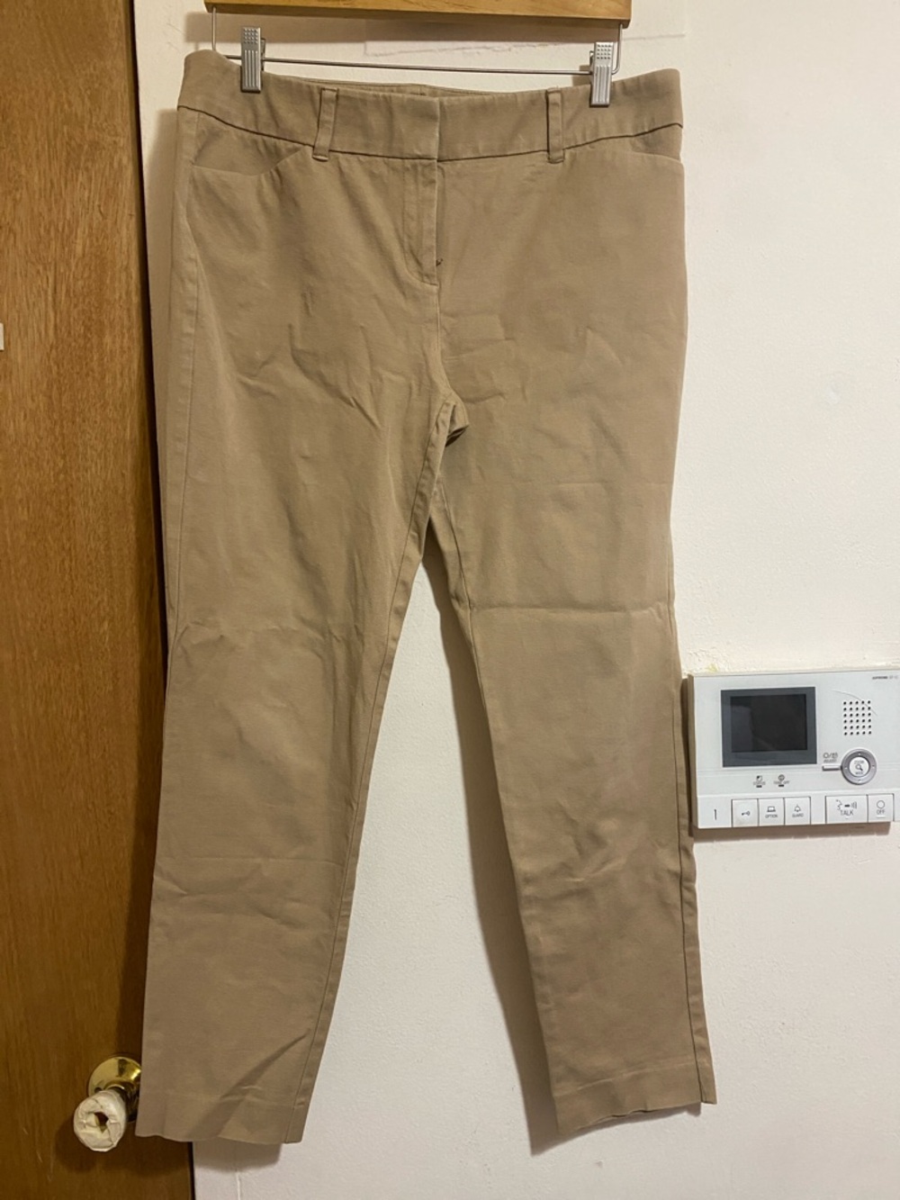 New York & Company Khaki Stretch Straight Pants